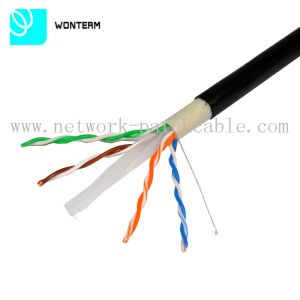 Outdoor UTP cat6 Black PVC+PE jacket 0.51mm BC 8 core Network cable
