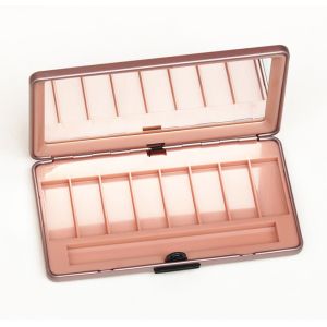 Eye Showder Rectangular Tin Box with foam and mirror , cosmetic tin box with