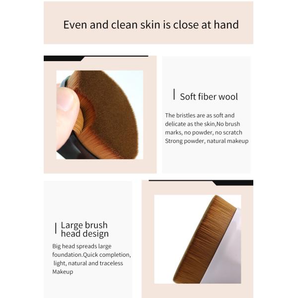 Vegan Single Soft Kabuki Brush For Liquid Foundation 10pcs