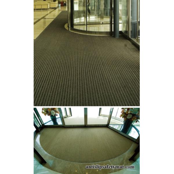 PP Material Bronze Aluminum Alloy Frame Entrance Floor Mat Remove Dirt Anti Slip Carpet