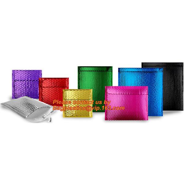 Security Holographic Metallic Foil Bubble Mailers Matte Metallic Rose Gold Self