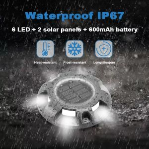 Round Aluminum Solar Deck Lights 3500K Waterproof Step 144 * 32MM For Pathway