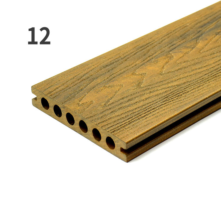 Outdoor 3D Composite Decking Triple Layer Hollow WPC Decking Profile