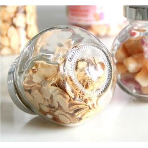 Glass storage jar with electroplating acrylie lid top Food Grade Glass Candy