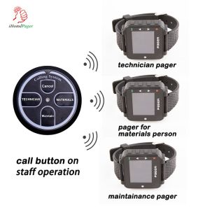 4-key bank wireless electric calling bell on teller desk to call for assistance