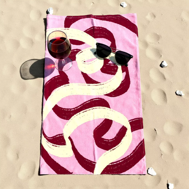 Personalised Microfibre Beach Towel with Custom Name Print, Ultra Lightweight