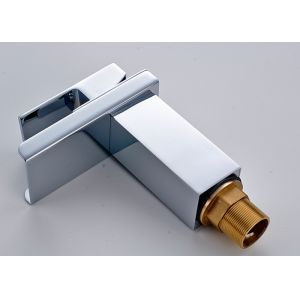 Waterfall Square Spout Bathroom Basin Faucets ROVATE With Single Hole