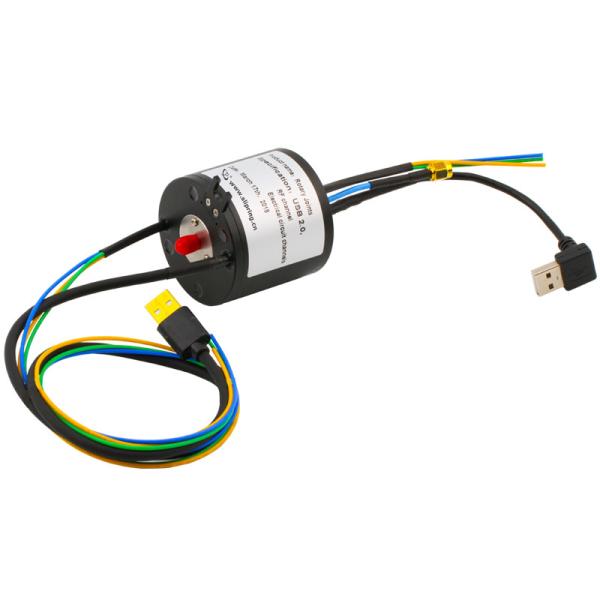 Wholesale 8 Circuits Through Hole Slip Ring Transferring Electricity HF and USB Signals from china suppliers