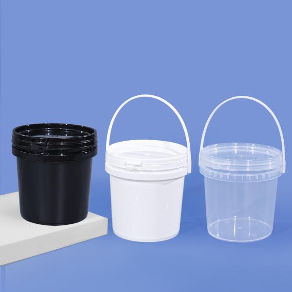 2L Heat Transfer Print Plastic White Home Beer Water Bucket with Lids Handle