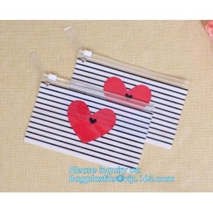 Biodegradable custom fashion clear PVC cosmetic pouch bag with liquid glitters