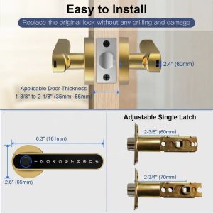 Hotel Semi Auto Smart Fingerprint Door Lock Tuya App TTLock Smartphone Access