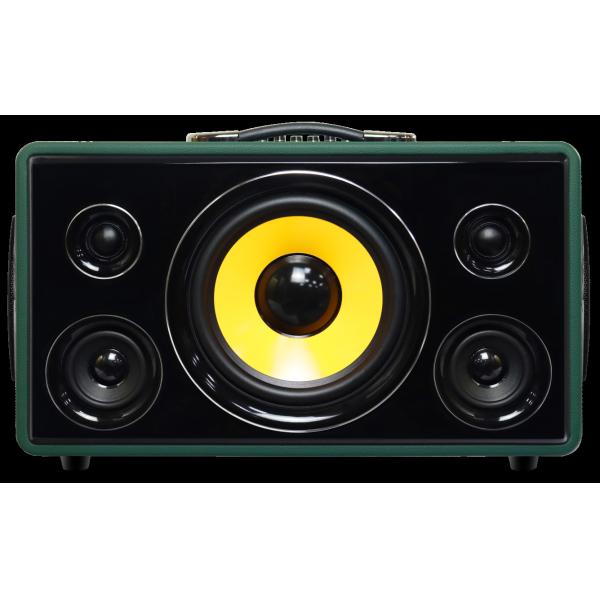 600W Bluetooth Karaoke Speaker Outdoor Wooden Portable Speaker With 2 Mics