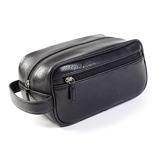 Mens Toiletry Bag, Leather Toiletry Bag, Toiletry Case for Men, Waxed Canvas