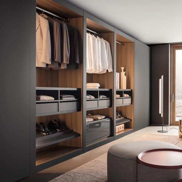 Contemporary Design Style Wooden Wardrobe for Bedroom Cabinet Furniture in Open