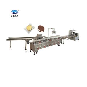 600pcs/Min/Lane Sandwich Biscuit Machine Siemens PLC With Packing Machine