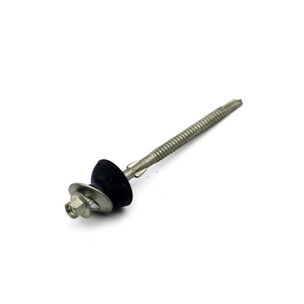 Quality 410 Wings Self Drilling Screw , Hex Tek Screws With Big Mushroom Cup EPDM Washer NO.3 for sale