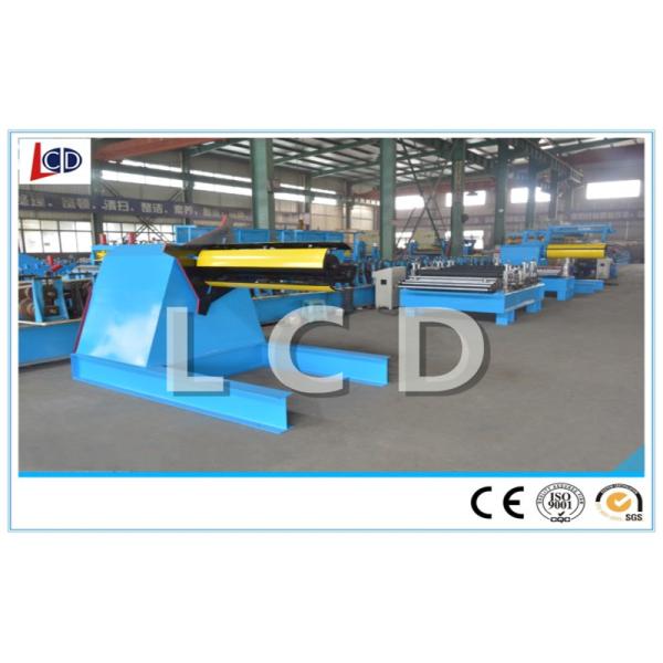 Blue Color Steel Coil Slitting Line Machine Vertical Cutting 1300mm Coil Width