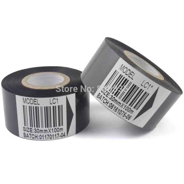 Hot Sale 100pieces 30mm*100M Black Ribbon for the Labeling Machine