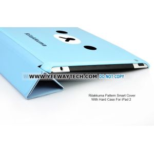 Rilakkuma Pattern Smart Cover With Hard Case For iPad 2 - Light Blue
