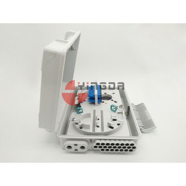 Quality 24 Ports Fiber Access Terminal Box with SC/UPC adapter Pigtails , 1*8 1*16 Splitter Distribution Box White for sale