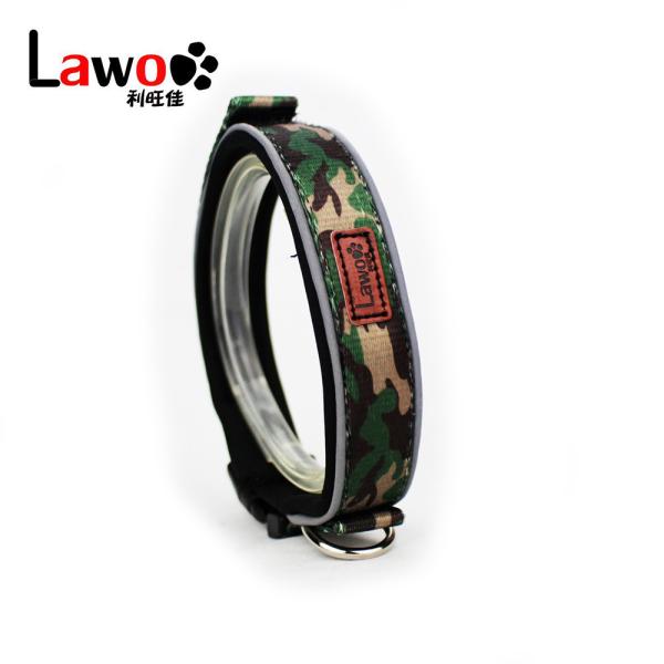 Quality Camouflage Pattern Nylon Material Adjustable Dog Collar With Reflector for sale