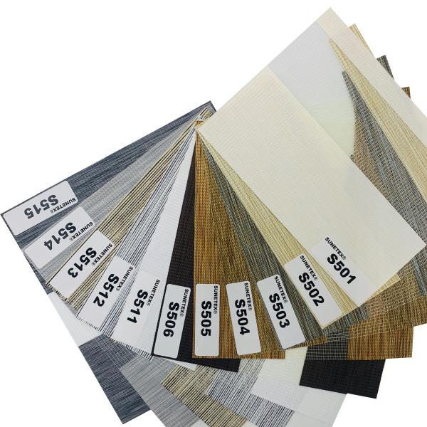 Polyester Plain Color Zebra Roller Blinds Fabric For Office Window