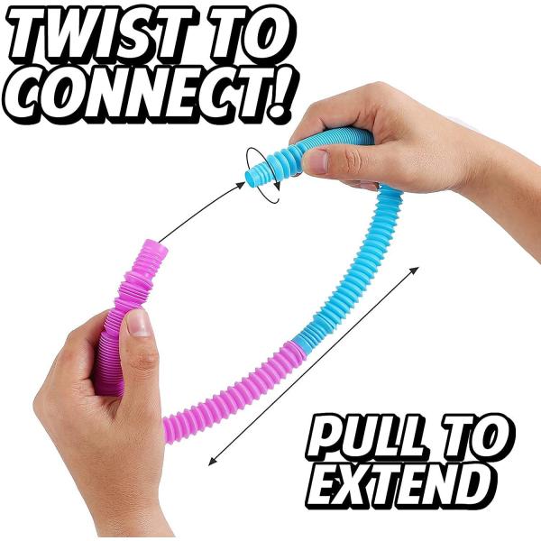 Many Colors ABS Material Pop Tube Fidget Toys Soft Ring Shape Changing For Kids