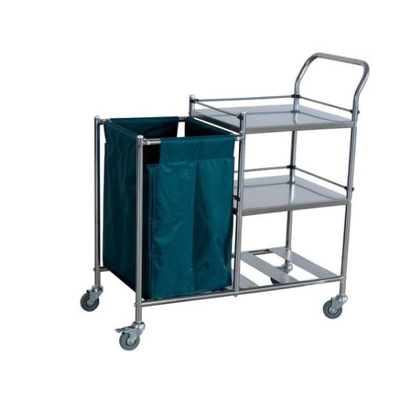 Quality Three Shelves Laundry Collecting Trolley With S.S. Guardrails for sale