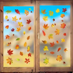 Luminous Electrostatic Window Stickers Turkey Maple Leaf Window Sticker