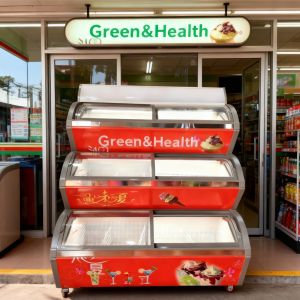 3 Tiers Ice Cream Display Freezer With LED Lighting For frozen treats business