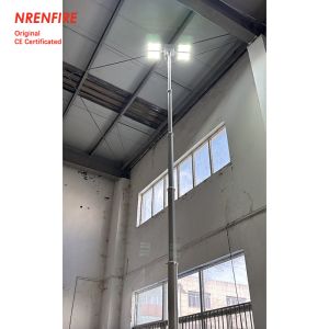 vertical mounted 7.5m pneumatic telescoping mast light tower for fire tender