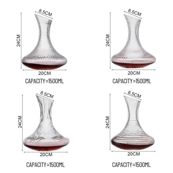 Bulk Wholesale Handcrafted Lead-Free Crystal Wine Decanter Aerator | 1500mL Distributor-Ready Carafe