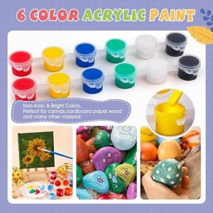 6 Pack Canvas Painting Kits With Easels , DIY Painting Tools For Kids Custom
