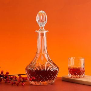 375ml 500ml 750ml Clear Round Glass Empty Whiskey Bottles for Beverage Packaging