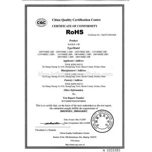 King Inflatable Co.,Limited Certifications