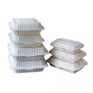 600ml 26g Biodegradable Corn Starch Tableware Take Away PP Food Containers