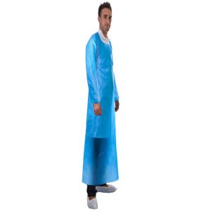Wholesale Water / Dust Repellent Disposable Plastic Aprons Unisex With Long Sleeves from china suppliers