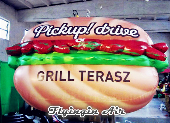 Outdoor Advertising Inflatable Burger Model with logo for Restaurant