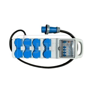 Syntax CT3 16A Electrical Power Splitter IP44 Distribution Box With 8 Schuko