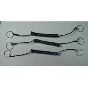Slim 2.5mm plastic spring coil chain simple coiled tool lanyard with 2pcs split