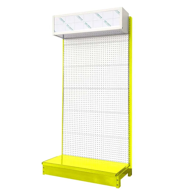Factory Custom Size Color green super market display racks sided steel modern gondola grocery store shelf
