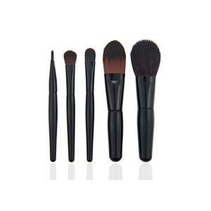 Puleather Bag Including Travel Makeup Brush Set With Black Handle