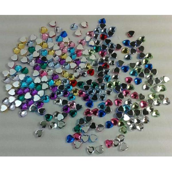12 Colors Heart Shaped Acrylics Stones Birthstones Charms for Glass Floating