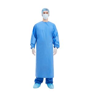 China 45gsm Reinforced Disposable Surgery Gowns Blue S M L XL on sale