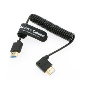 Wholesale 8K 2.1 HDMI High Speed Soft Coiled Cable Straight To Left Angle For Atomos Ninja V Portkeys BM5 For Feelworld Monitor from china suppliers