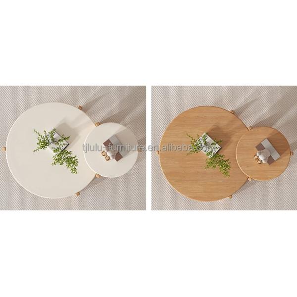 OEM Service Accepted Customize Modern Solid Wood Table Round Sets End Coffee Table Living Room Furniture Wooden Side Table