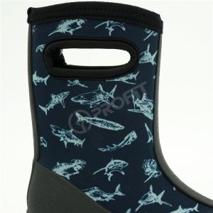 Shark Printed Neoprene Waterproof Rain Boots