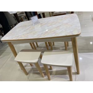 Buy cheap Uniform Texture Oak Dinette Set Good Wear Resistant With Granite Table Top from wholesalers