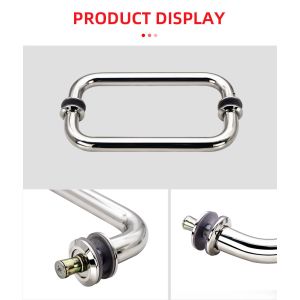 8-12mm Door Thickness Shower Door Rose Gold Pull Handle with 1.0mm Pipe