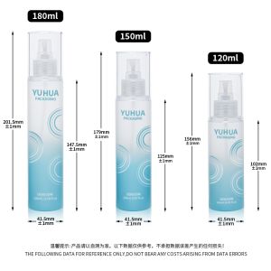 Custom Toner Cosmetic Spray Bottle Clear Cylinder PET Spray Bottle For